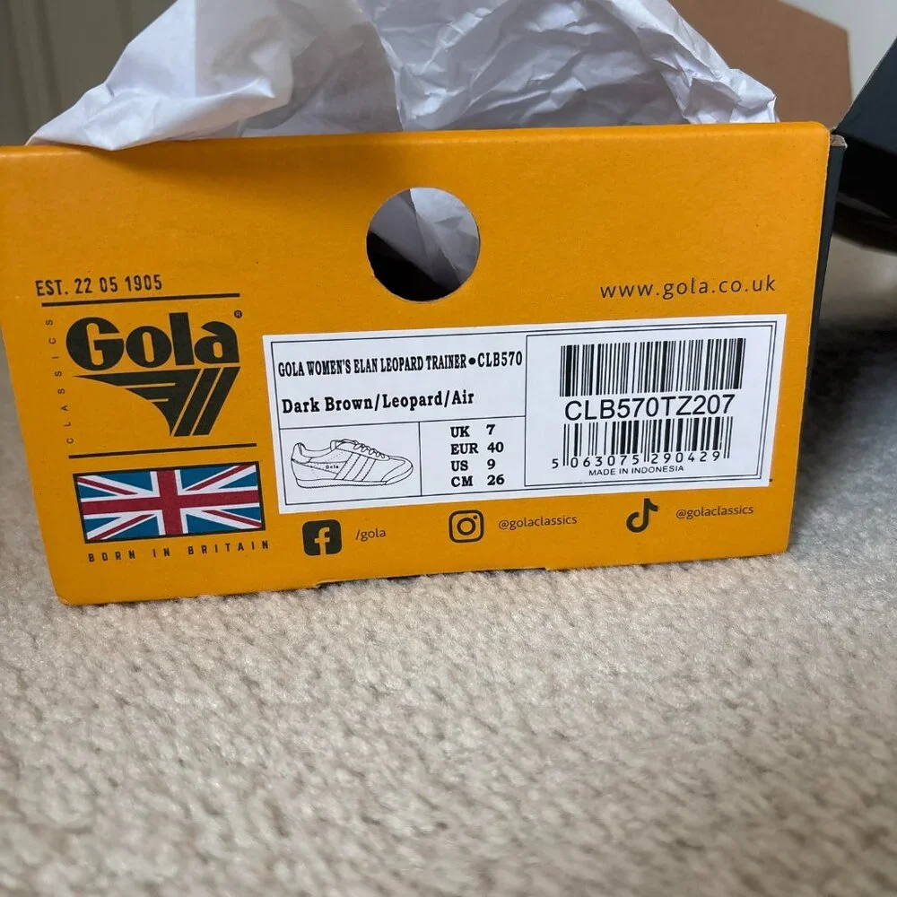 Gola Elan Sneakers-Dark Brown/Leopard/Air Women NEW - Picture 8 of 8